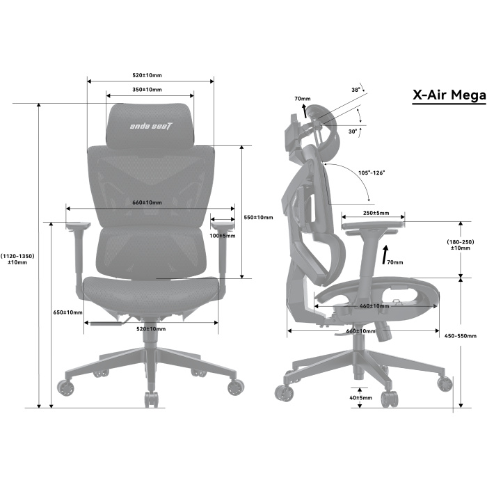 Крісло ігрове Anda Seat X-Air Mega Size XL до 120 кг - Anda Seat